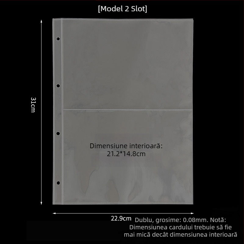 Album de carduri cu pagini personalizabile, pagini interioare din PP și imprimare a logo-ului