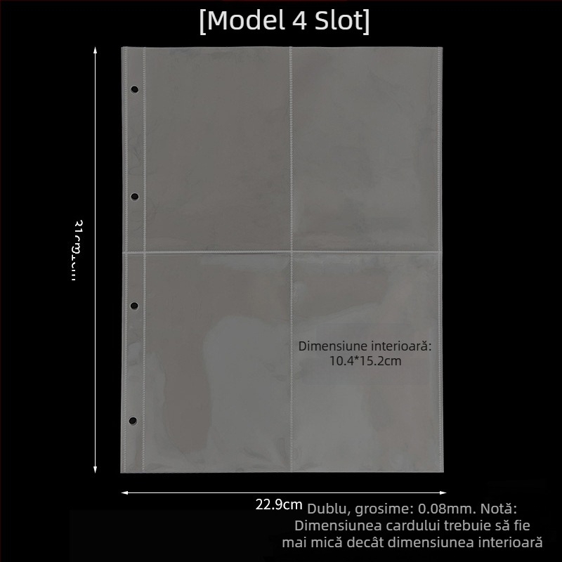 Album de carduri cu pagini personalizabile, pagini interioare din PP și imprimare a logo-ului