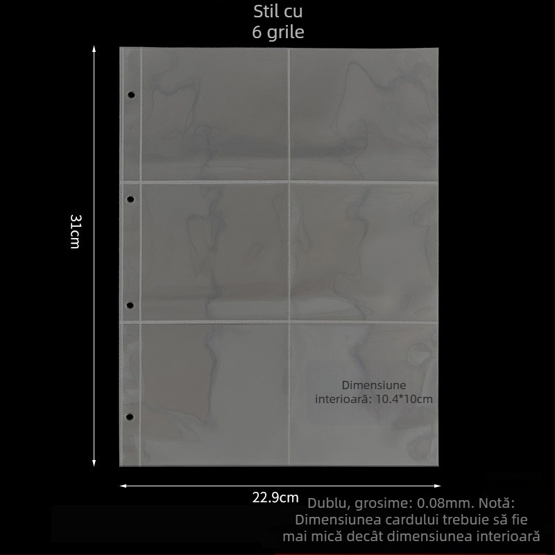 Album de carduri cu pagini personalizabile, pagini interioare din PP și imprimare a logo-ului