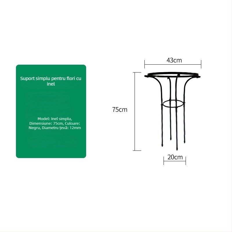 Suport de flori în formă de umbrelă pentru viță de vie și trandafiri cățărători, țeavă din oțel galvanizat cu strat de plastic, pentru exterior