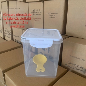 Recipient metalic pentru depozitare orez, rezistent la umiditate, capacitate mare pentru orez și făină, stil modern minimalist