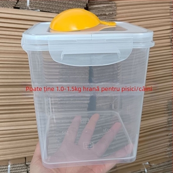 Recipient metalic pentru depozitare orez, rezistent la umiditate, capacitate mare pentru orez și făină, stil modern minimalist