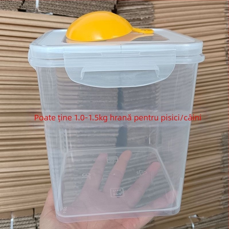 Recipient metalic pentru depozitare orez, rezistent la umiditate, capacitate mare pentru orez și făină, stil modern minimalist