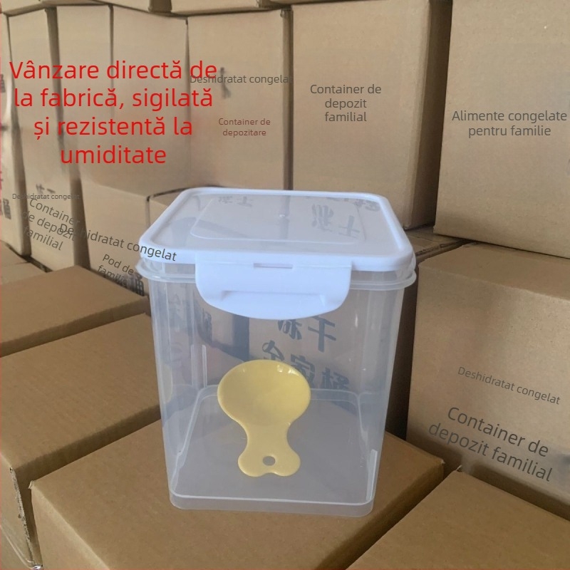 Recipient metalic pentru depozitare orez, rezistent la umiditate, capacitate mare pentru orez și făină, stil modern minimalist