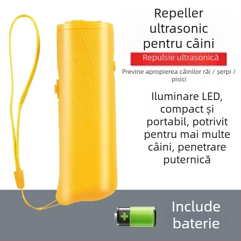 Repelent ultrasonic pentru câini - Putere mare, Opritor de lătrat exterior, Protecție împotriva mușcăturilor (Marcă: other; Material: Poliester; Aplicabil: General; Import: Nu)
