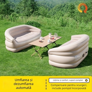 Saltea gonflabilă pentru camping în aer liber, cu pompă încorporată, 1 strat, suprafață Chunya Spun