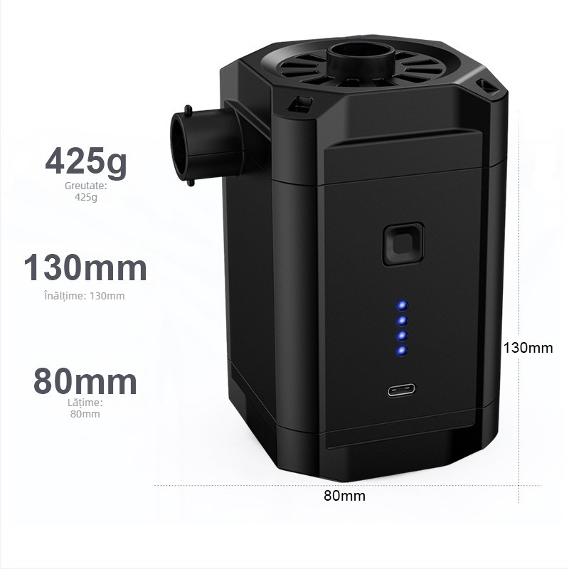 Pompa de aer electrică portabilă pentru camping în aer liber – umflă saltea gonflabilă, cort și inel de înot