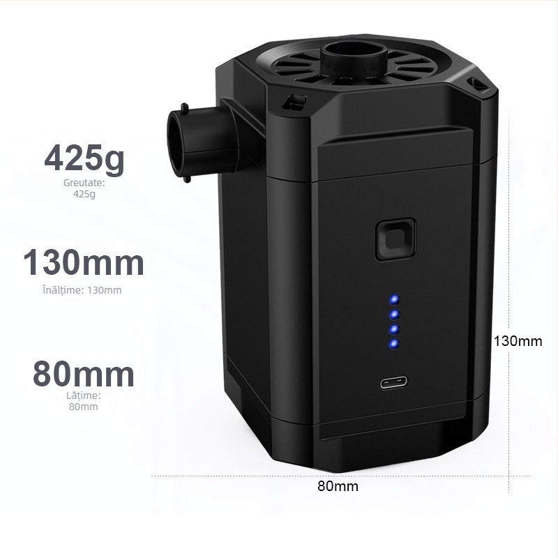 Pompa de aer electrică portabilă pentru camping în aer liber – umflă saltea gonflabilă, cort și inel de înot