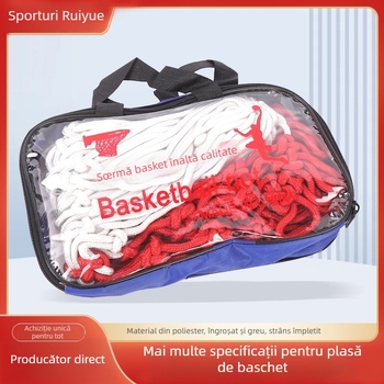 Plasă de baschet din nailon, pentru interior și exterior, țesută, design 12/13 catarame, pentru exerciții de baschet