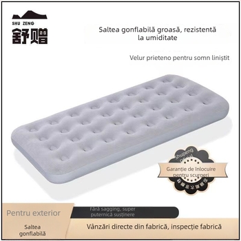 Pat gonflabil pentru camping și uz casnic, saltea de aer mare, portabilă