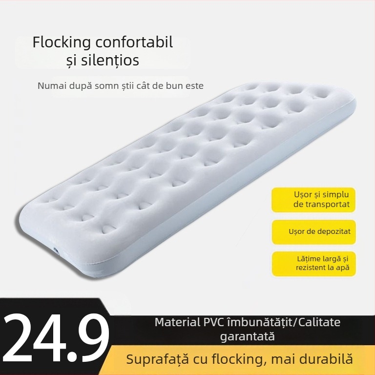 Pat gonflabil pentru camping și uz casnic, saltea de aer mare, portabilă