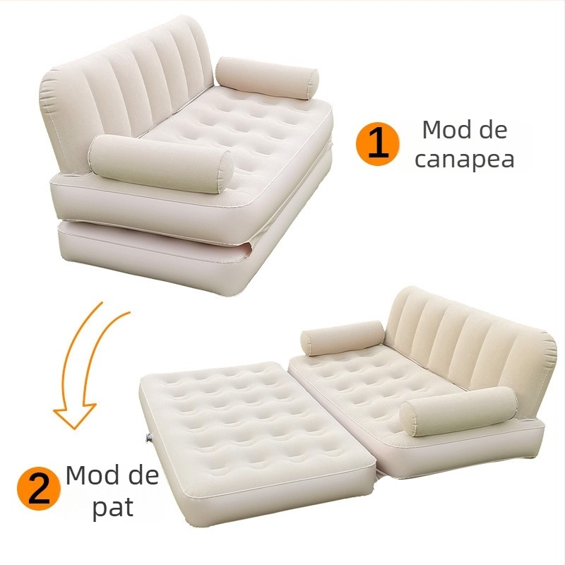 Okadu canapea gonflabilă de exterior – material flocking, pentru 1–3 persoane, greutate netă 6,2 kg, tip de umflare: pompă electrică
