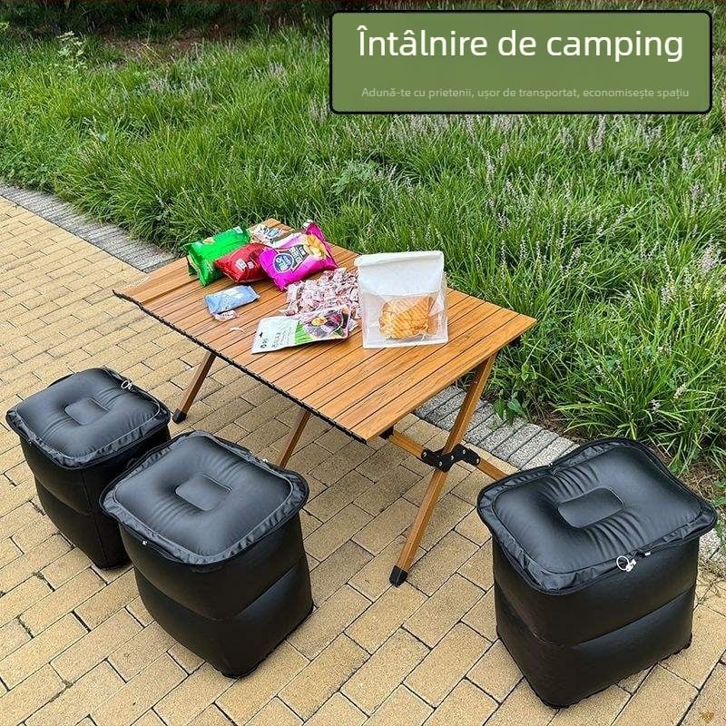 Scaun gonflabil pliabil pentru călătorii și camping – suport pentru picioare portabil, pernă de șezut; Cod produs: Fhzmfuzwzhxgfz; Stil: American Style; Model: Vezi detalii