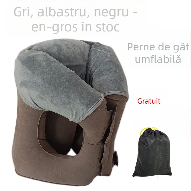 Pernă gonflabilă pentru gât, design vertical, suport pentru talie, material PVC, grosime 400