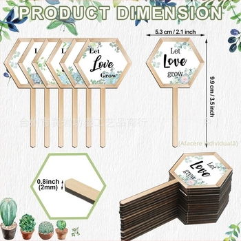 Etichete din lemn de boxwood pentru plante, Brand Great success, Categorie: Plante, Stil: Simplitate modernă