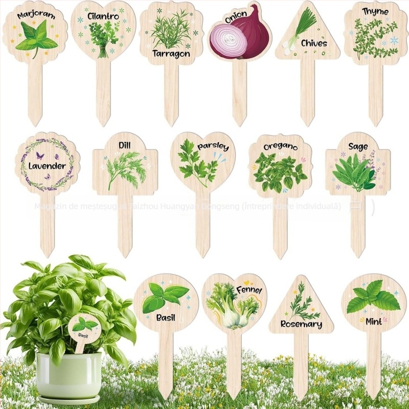 Etichete din lemn de boxwood pentru plante, Brand Great success, Categorie: Plante, Stil: Simplitate modernă
