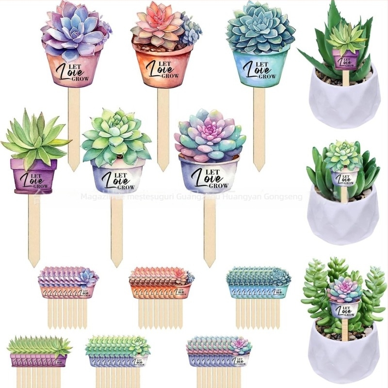 Etichete din lemn de boxwood pentru plante, Brand Great success, Categorie: Plante, Stil: Simplitate modernă