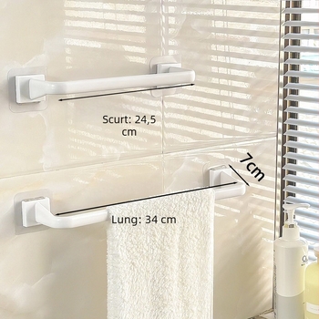 Suport pentru prosoape din plastic, cu ventuze, fără găuri, pentru baie și bucătărie, multifuncțional