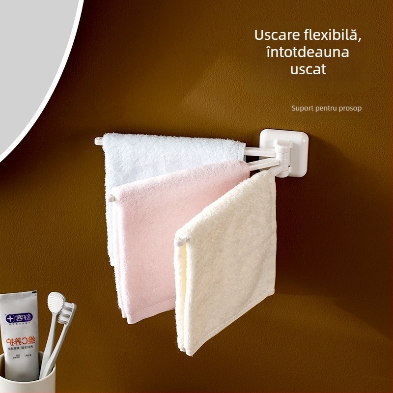 FaSoLa suport prosoape montat pe perete, rotativ, fără găuri, ABS