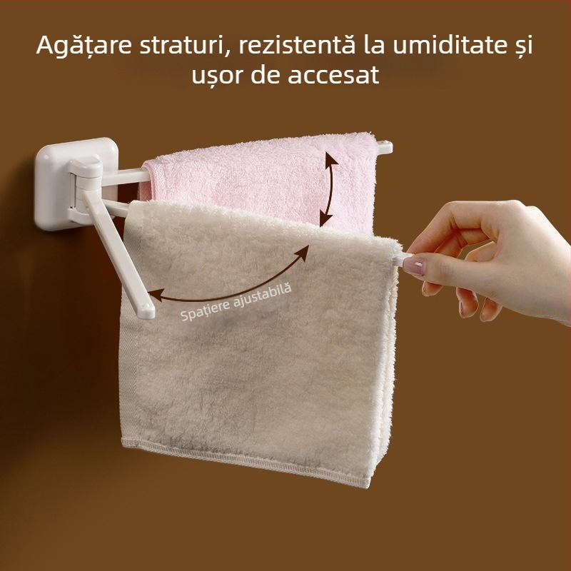 FaSoLa suport prosoape montat pe perete, rotativ, fără găuri, ABS