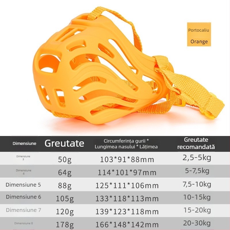 Botniță pentru câini - protecție anti-mușcături și împotriva lătratului, din plastic, impermeabilă