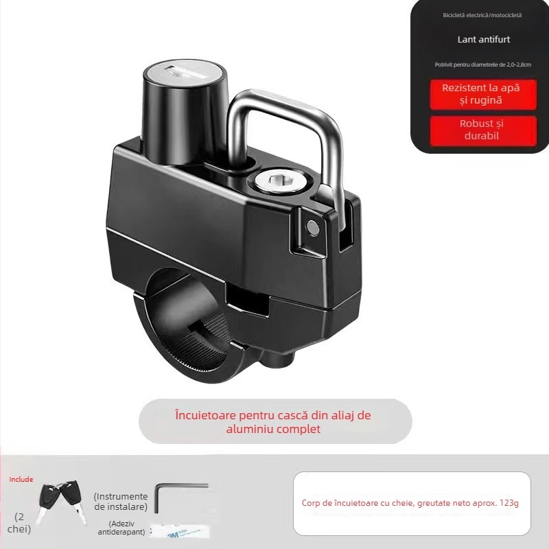 Blocare cască – model jhtks, aliaj, potrivit pentru vehicule electrice și biciclete, greutate 345 g, marcă Lock you lock love