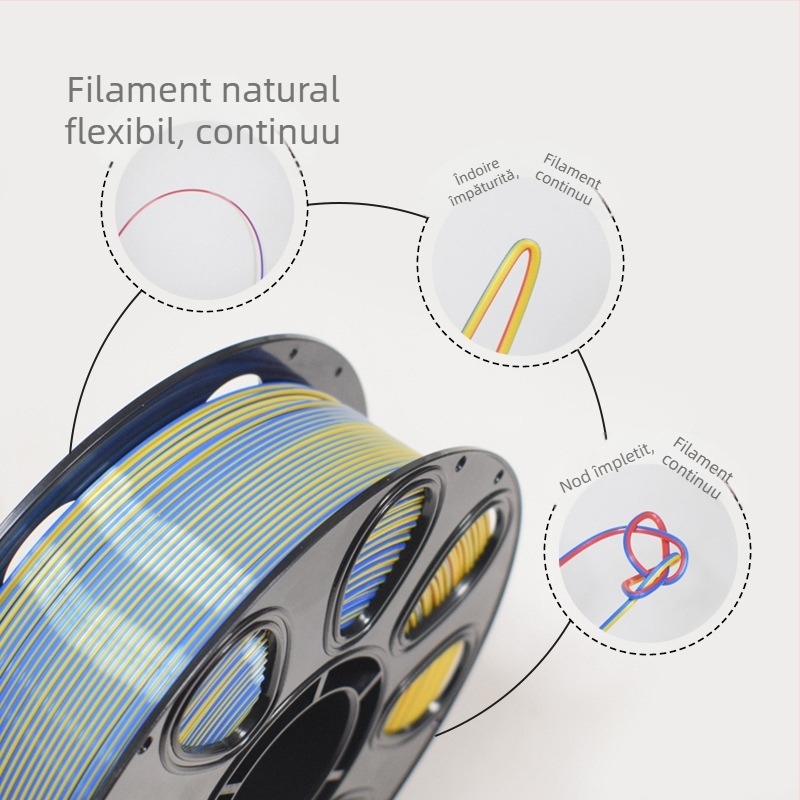 Filament PLA Silk pentru imprimanta 3D, 1 kg, fără blocări, Cod produs 0671725295371