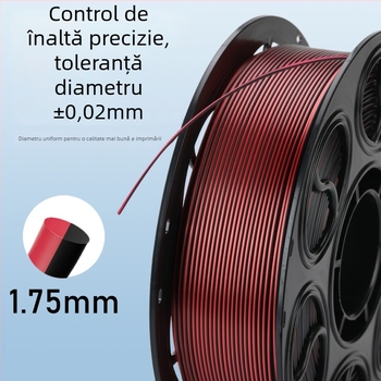 Filament PLA Silk pentru imprimare 3D — secțiune circulară, lungime 330 m, densitate 1.26 g/cm3