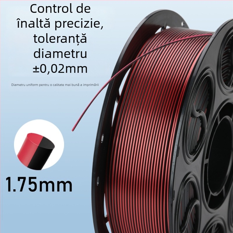 Filament PLA Silk pentru imprimare 3D — secțiune circulară, lungime 330 m, densitate 1.26 g/cm3