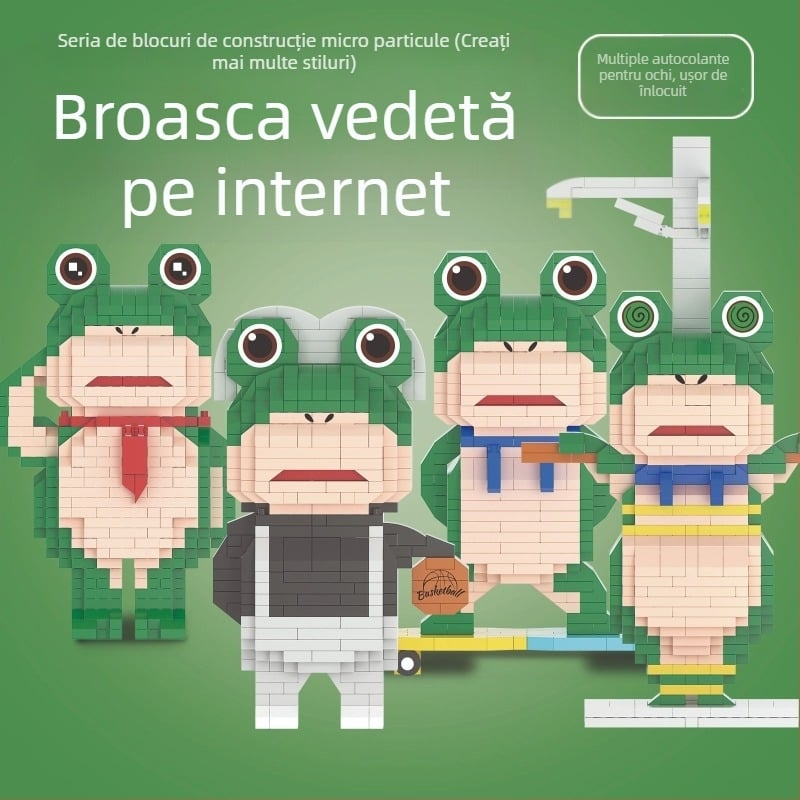 Set de blocuri Lego-compatible cu temă Frog, ABS plastic, 400–800 piese, 0,5 kg, DIY compatibil