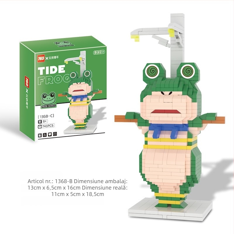 Set de blocuri Lego-compatible cu temă Frog, ABS plastic, 400–800 piese, 0,5 kg, DIY compatibil