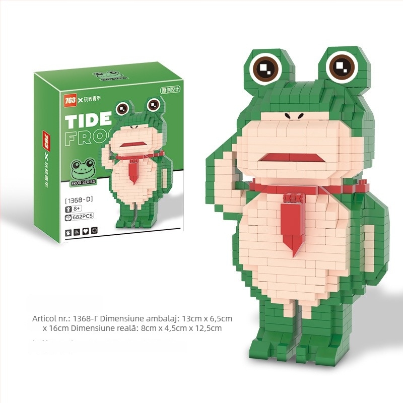 Set de blocuri Lego-compatible cu temă Frog, ABS plastic, 400–800 piese, 0,5 kg, DIY compatibil