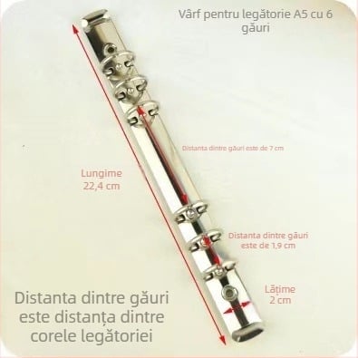 Meiyu Jurnal de mână – Cleme metalice cu inel pentru legare, Tip 0, Model 088, Ambalare la vrac