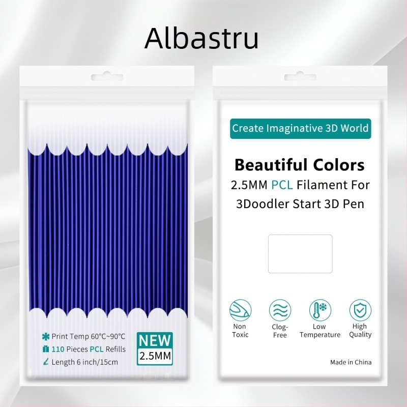 Consumabile PCL pentru 3Doodler la temperatură scăzută, 2.5 mm, secțiune transversală rotundă