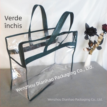 Dianhao set patru pungi transparente cu fermoar pentru ambalare cadouri, PVC material, rezistente la apă și mucegai