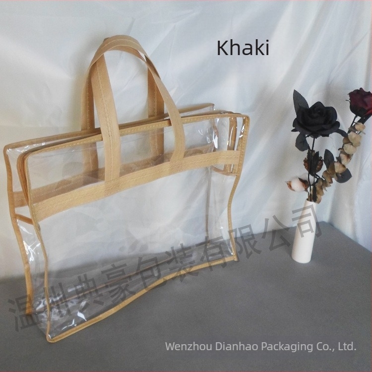 Dianhao set patru pungi transparente cu fermoar pentru ambalare cadouri, PVC material, rezistente la apă și mucegai