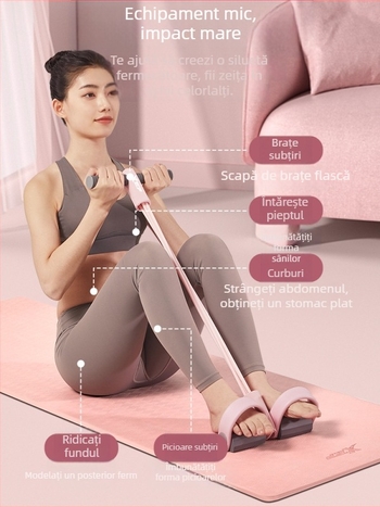 Xtep tensioner cu pedal pentru fitness feminin, slăbire abdomen și modelare a spatelui, bandă elastică, material TPE
