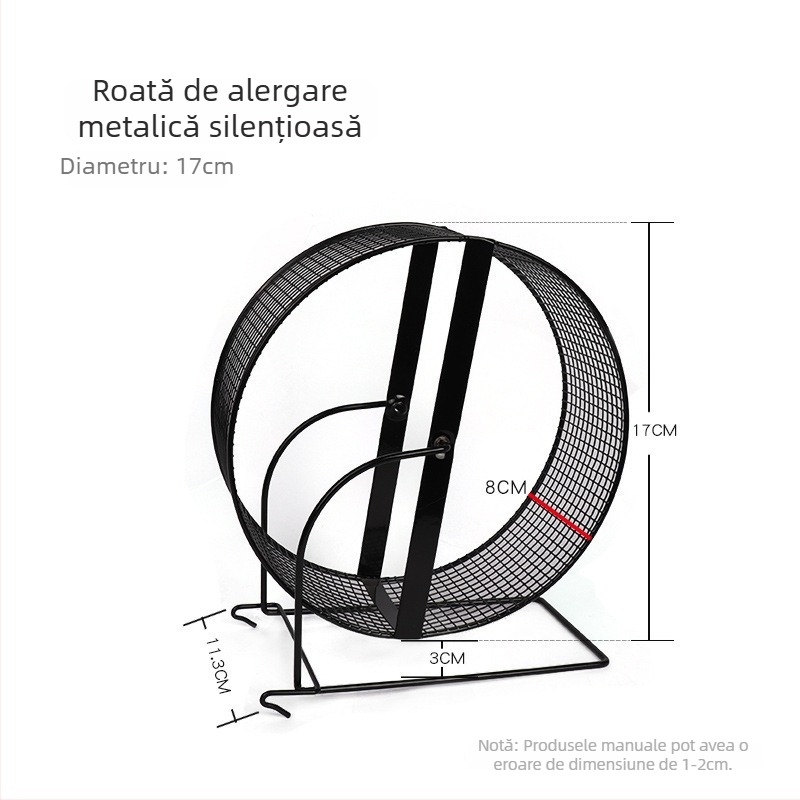 Suport metal pentru roata hamsterului cu bandă rulantă cu bilă pentru animale de dimensiuni mici
