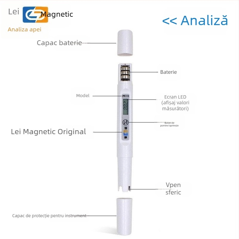 PT-11 stilou pH acid-bazic cu tester de conductivitate — tester de calitate a apei Lightning