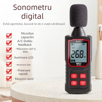 Smart mouse Nf-562 Măsurător portabil de zgomot, detector de decibeli și analizor de spectru al zgomotului pentru uz casnic