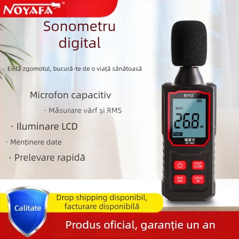 Smart mouse Nf-562 Măsurător portabil de zgomot, detector de decibeli și analizor de spectru al zgomotului pentru uz casnic