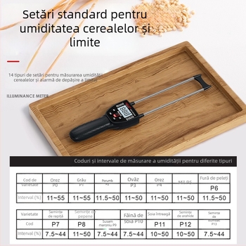 Delixi DLX-HT630A detector de umiditate pentru cereale – pentru grâu, orez, porumb și soia – interval 7,5–55%, rezoluție 0,1%