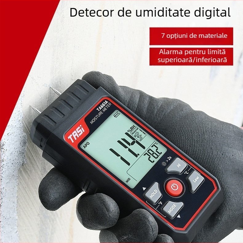 Trans TA661A Măsurător digital de umiditate pentru lemn, cu două sonde