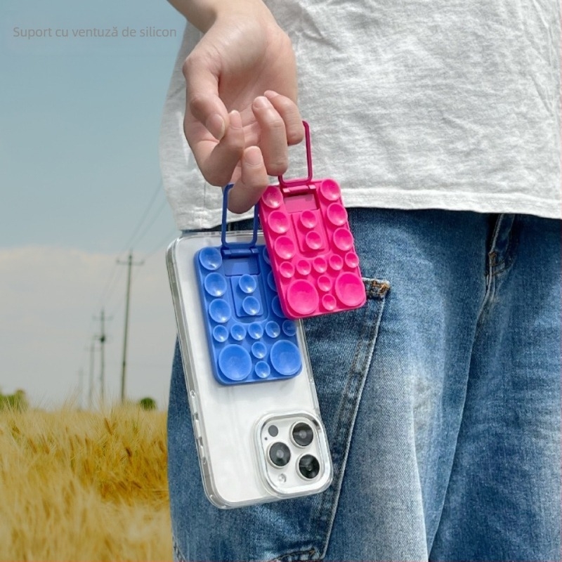 Suport de birou din silicon cu ventuză pentru telefon – universal, material silicon, suport telefon, suport birou