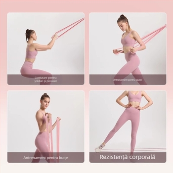 Bandă de rezistență din silicon pentru antrenament de forță — fitness acasă și yoga; țintește fese, picioare și spate; material: silicon