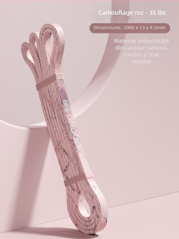 Bandă de rezistență din silicon pentru antrenament de forță — fitness acasă și yoga; țintește fese, picioare și spate; material: silicon