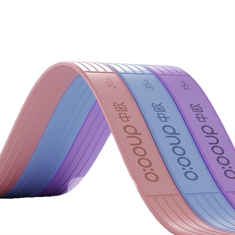 Bandă de rezistență din silicon pentru antrenament de forță — fitness acasă și yoga; țintește fese, picioare și spate; material: silicon
