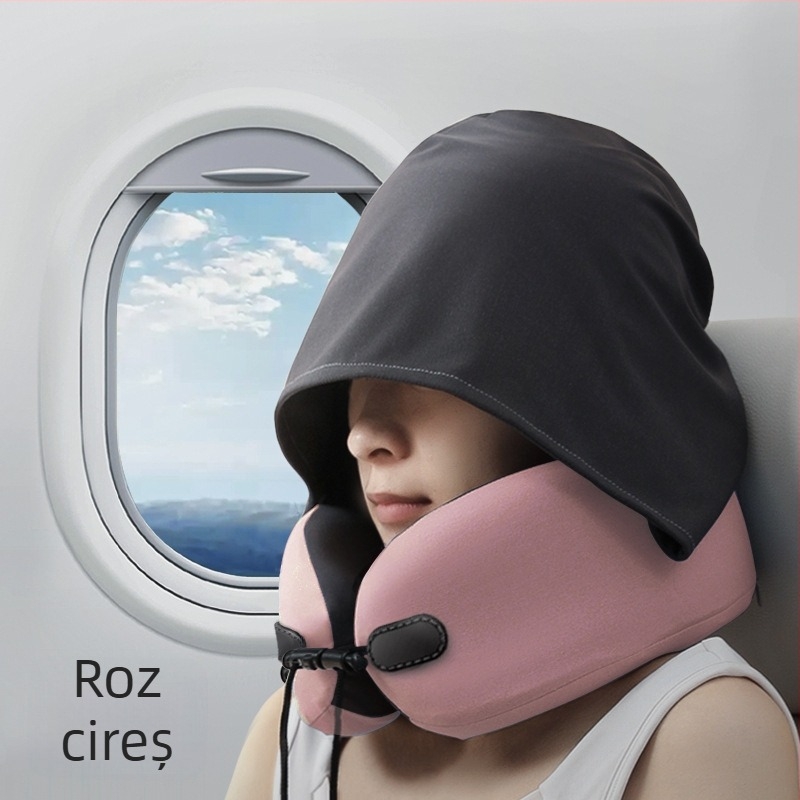 Wabin Pipe Perne de călătorie pentru gât – formă U, spumă cu memorie, husă din poliester, pentru adulți