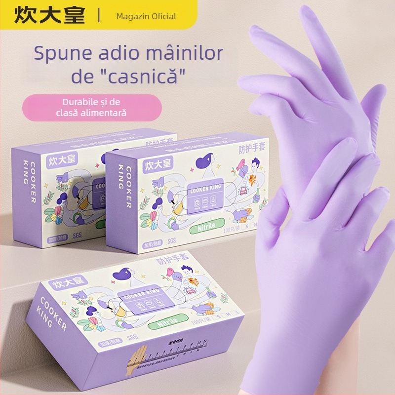 Mănuși din latex natural, ultra-subțiri, de unică folosință, de clasă alimentară, pentru curățare în bucătărie