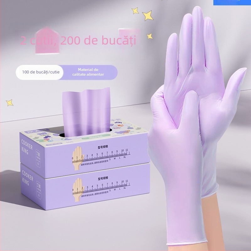 Mănuși din latex natural, ultra-subțiri, de unică folosință, de clasă alimentară, pentru curățare în bucătărie